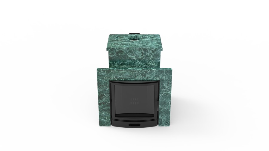 Печь в облицовке из натурального камня Genesis GN 500 облицовка закрытая со скосом талькохлорит-шлифовка фото в Екатеринбурге
