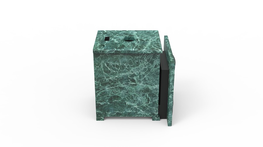 Печь в облицовке из натурального камня Genesis GN 500 облицовка закрытая плоская пироксенит-элит фото в Екатеринбурге