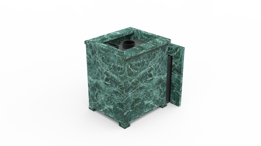 Печь в облицовке из натурального камня Genesis GN 500 облицовка открытая пироксенит-элит фото в Екатеринбурге