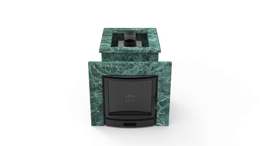 Печь в облицовке из натурального камня Genesis GN 500 облицовка открытая пироксенит-элит фото в Екатеринбурге