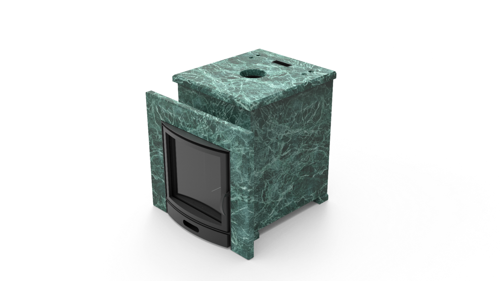 Печь из натурального камня Genesis GN 500 облицовка закрытая плоская пироксенит-элит фото в Екатеринбурге