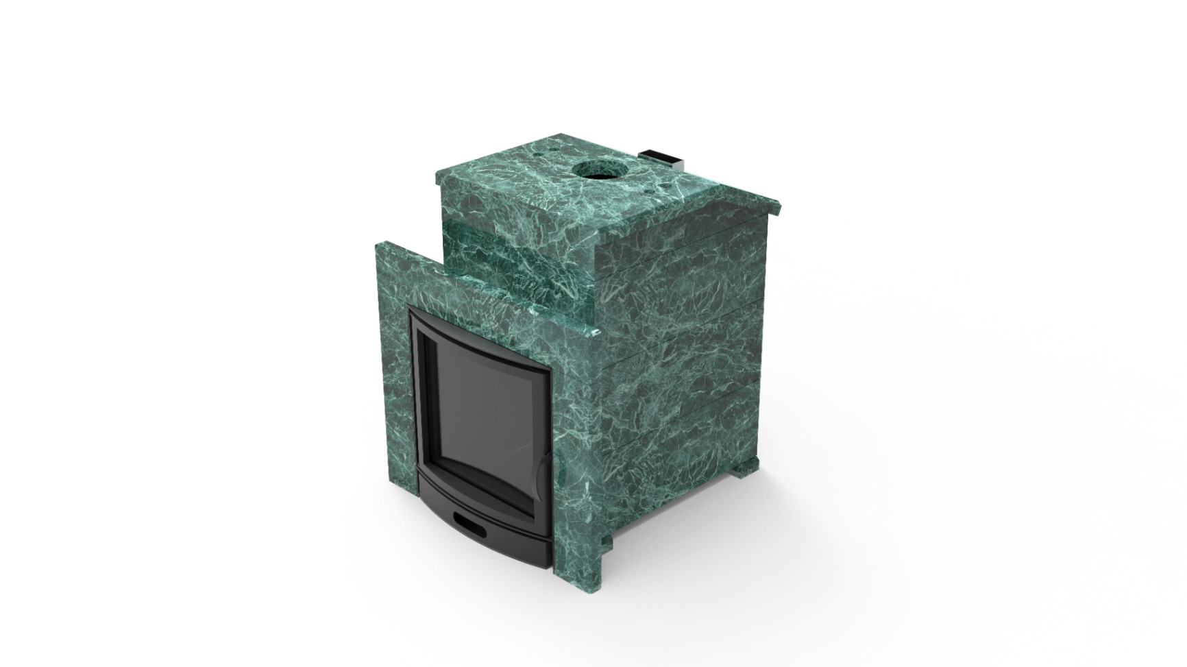 Печь из натурального камня Genesis GN 500 облицовка закрытая со скосом талькохлорит-шлифовка фото в Екатеринбурге