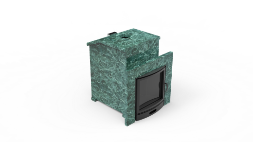Печь из натурального камня Genesis GN 500 облицовка закрытая со скосом талькохлорит-шлифовка фото в Екатеринбурге