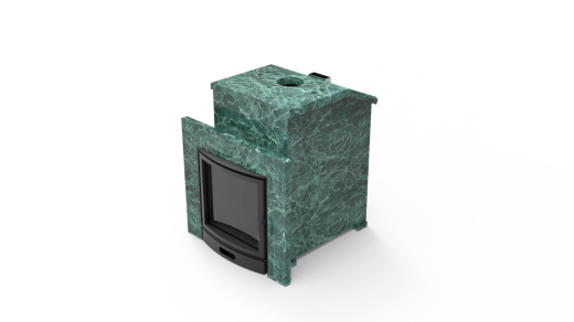 Печь из натурального камня Genesis GN 500 облицовка закрытая со скосом талькохлорит-шлифовка фото в Екатеринбурге