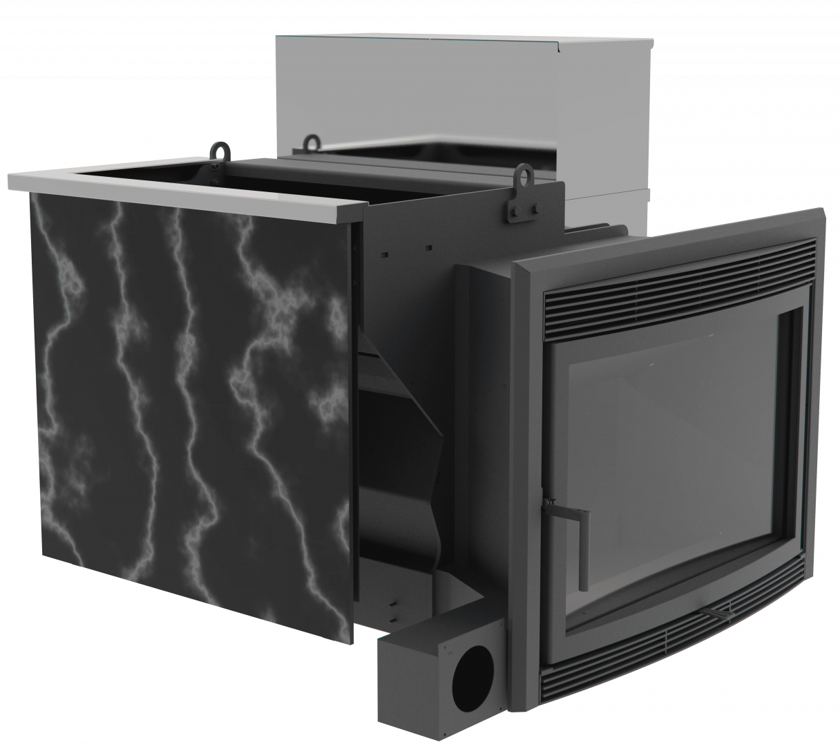 Банный камин 500, сталь+СВО фото в Екатеринбурге Банный камин 500, сталь+СВО фото в Екатеринбурге