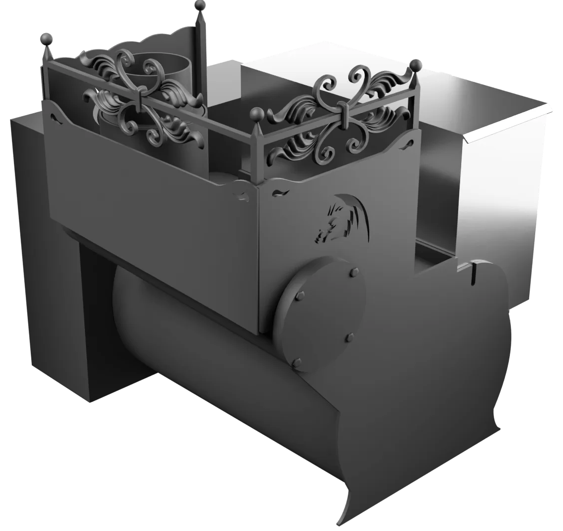 Печь Горыныч 3, каменка с правой стороны, большая дверь со стеклом, естественная система воздушного отопления фото в Екатеринбурге Печь Горыныч 3, каменка с правой стороны, большая дверь со стеклом, естественная система воздушного отопления фото в Екатеринбурге