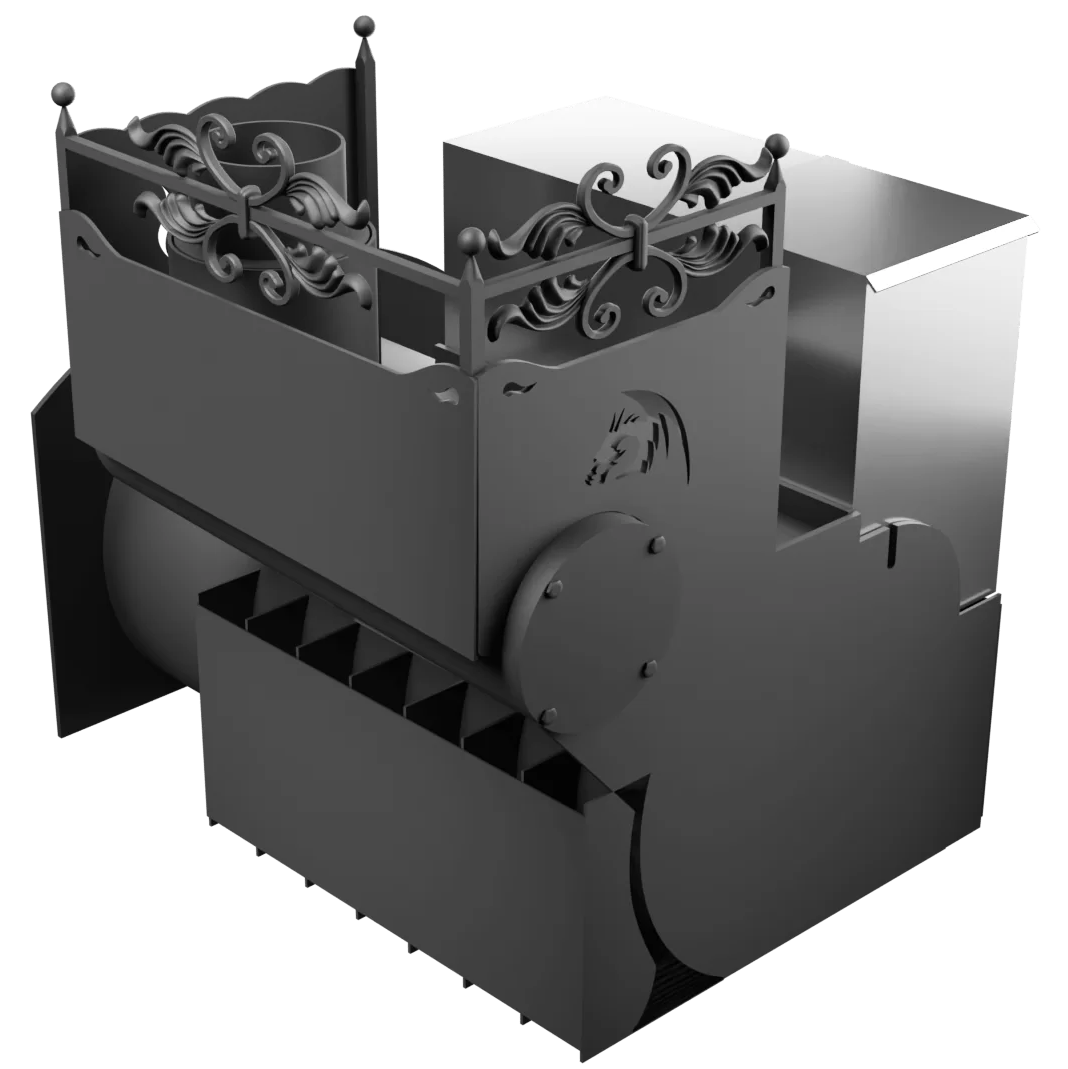 Печь Горыныч 3 с конвекцией, каменка с правой стороны, большая дверь со стеклом фото в Екатеринбурге Печь Горыныч 3 с конвекцией, каменка с правой стороны, большая дверь со стеклом фото в Екатеринбурге