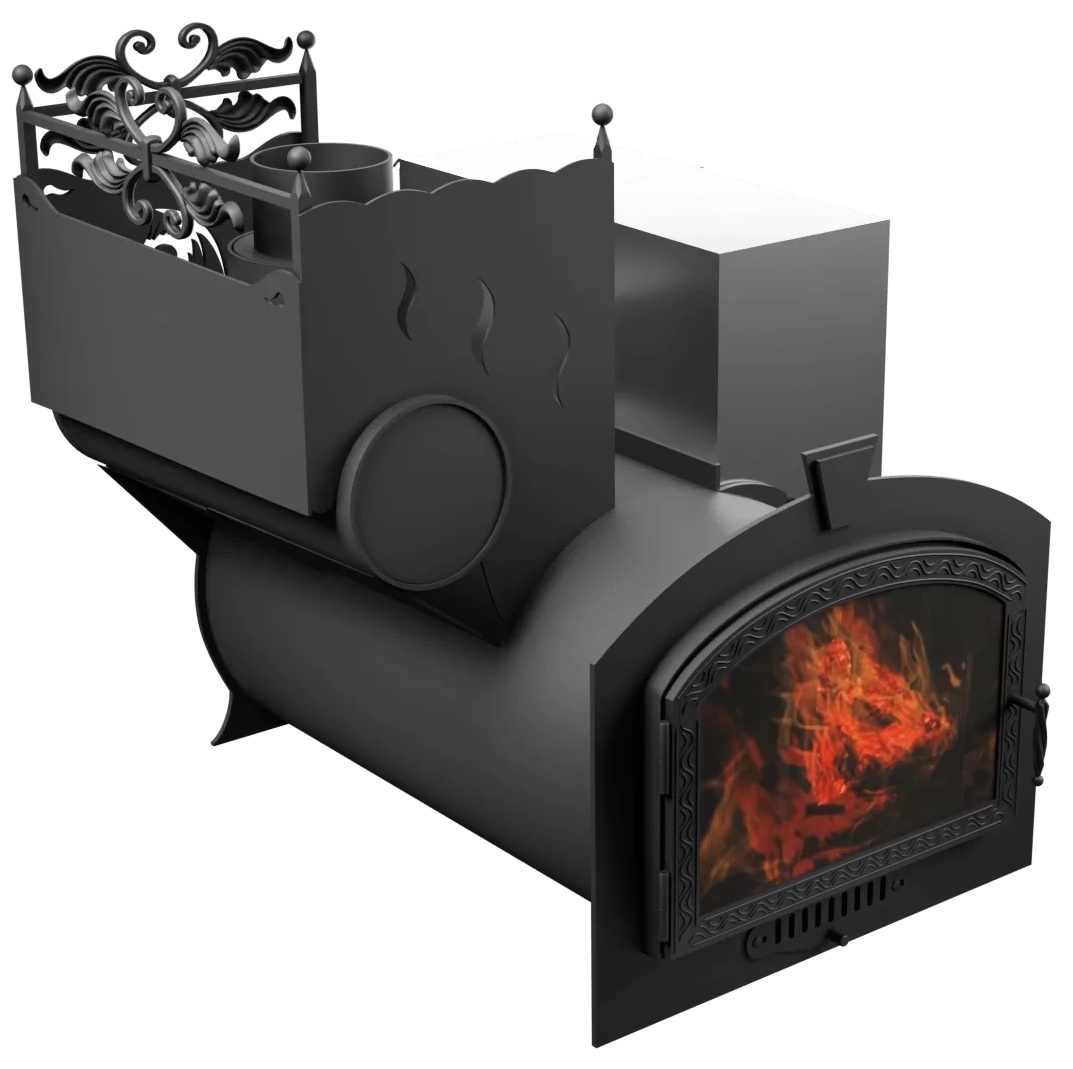 Печь Горыныч 3, каменка с левой стороны, большая дверь со стеклом фото в Екатеринбурге Печь Горыныч 3, каменка с левой стороны, большая дверь со стеклом фото в Екатеринбурге