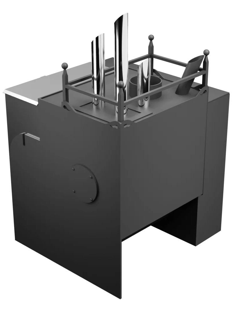 Печь Горыныч Мини, каменка закрытая с парогенератором с левой стороны, естественная система воздушного отопления фото в Екатеринбурге Печь Горыныч Мини, каменка закрытая с парогенератором с левой стороны, естественная система воздушного отопления фото в Екатеринбурге