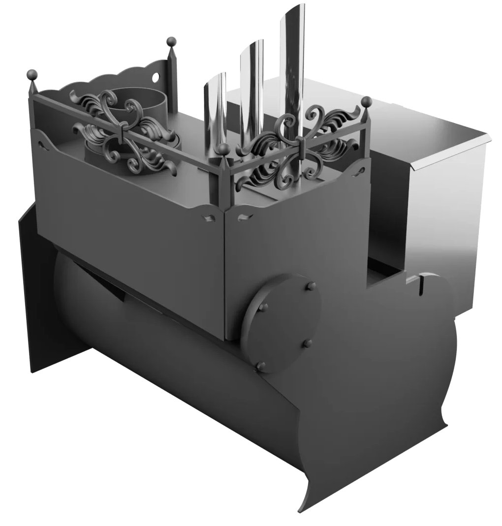 Печь Горыныч 3, каменка закрытая с парогенератором с правой стороны, большая дверь со стеклом фото в Екатеринбурге Печь Горыныч 3, каменка закрытая с парогенератором с правой стороны, большая дверь со стеклом фото в Екатеринбурге