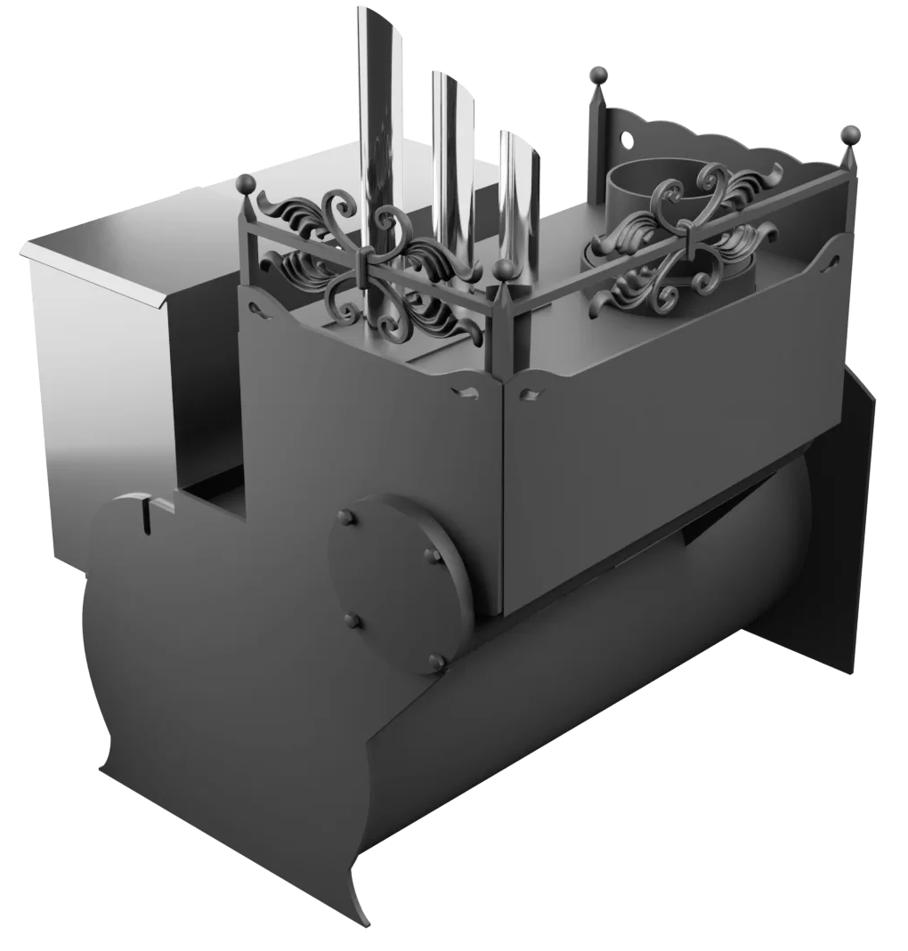Печь Горыныч 3, каменка закрытая с парогенератором с левой стороны, большая дверь со стеклом фото в Екатеринбурге Печь Горыныч 3, каменка закрытая с парогенератором с левой стороны, большая дверь со стеклом фото в Екатеринбурге