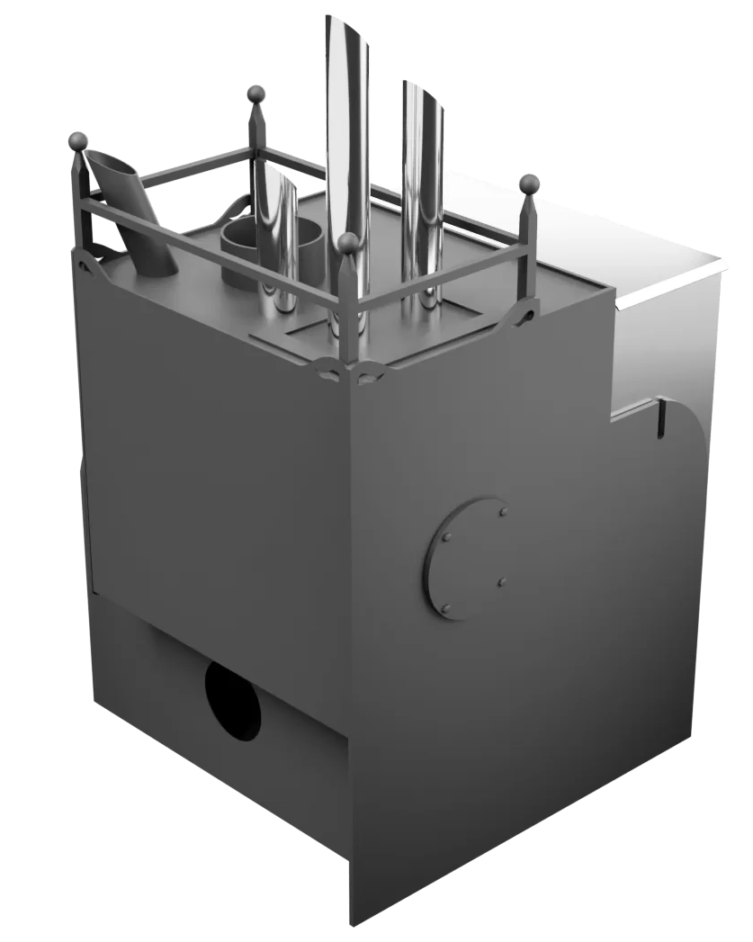 Печь Горыныч Мини, каменка закрытая с парогенератором с правой стороны, система воздушного отопления фото в Екатеринбурге Печь Горыныч Мини, каменка закрытая с парогенератором с правой стороны, система воздушного отопления фото в Екатеринбурге
