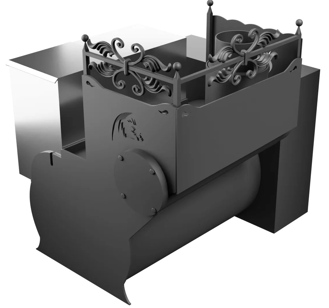 Печь Горыныч 3, каменка с левой стороны, большая дверь со стеклом, естественная система воздушного отопления фото в Екатеринбурге Печь Горыныч 3, каменка с левой стороны, большая дверь со стеклом, естественная система воздушного отопления фото в Екатеринбурге